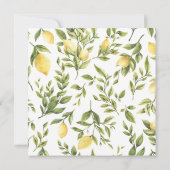 Lemon and Greenery Wreath Baby Shower Einladung (Rückseite)