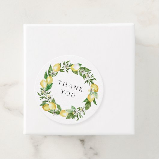 Lemon and Greenery Wreath Wedding Vielen Dank Geschenkanhänger (Beispiel)