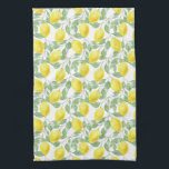 Lemon and Leaves Pattern Geschirrtuch<br><div class="desc">A cute fresh lemons and leaves pattern for your kitchen decor in a watercolor style. Perfect for summer,  or farm house and cottage kitchen decor.</div>