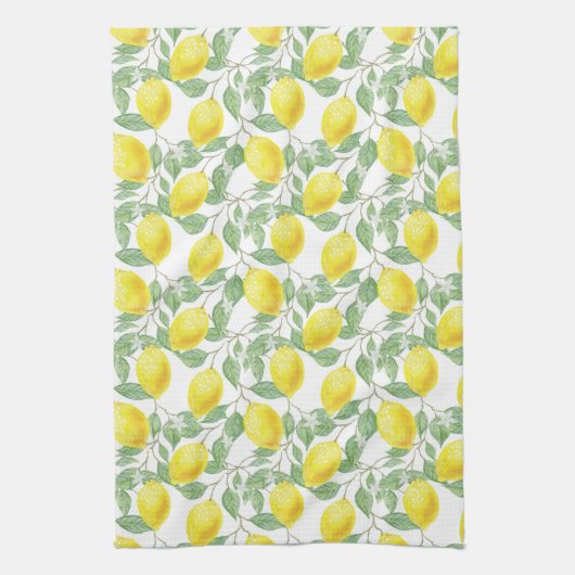Lemon and Leaves Pattern Geschirrtuch (Vertikal)