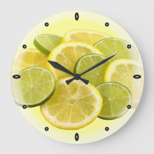 Lemon and Lime Große Wanduhr