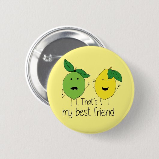 Lemon and Limon Best Friends BESTE FREUNDIN Button (Vorne & Hinten)