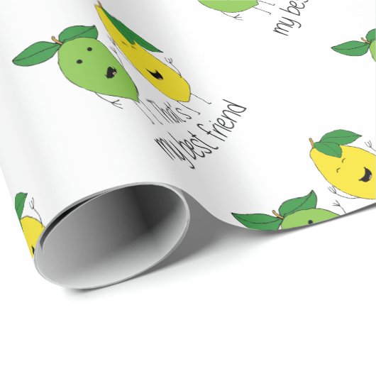 Lemon and Limon Best Friends BESTE FREUNDIN Geschenkpapier (Rolleneckpunkt)