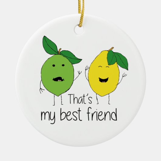 Lemon and Limon Best Friends BESTE FREUNDIN Keramik Ornament (Vorne)