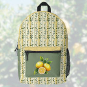 Lemon and Olive Vintage Medterranean Stripes Bedruckter Rucksack