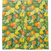 Lemon and Orange Botanical Pattern Duschvorhang (Vorderseite)
