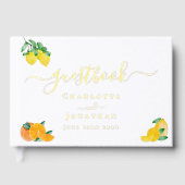 Lemon and Orange Citrus Wedding Gold Foil Gästebuch (Vorderseite)