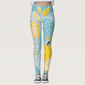 Lemon Aqua AI art Leggings (Vorderseite)