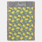 Lemon Aquarellgraumuster niedlicher Mädchenname Decke (Vorderseite Vertikal)