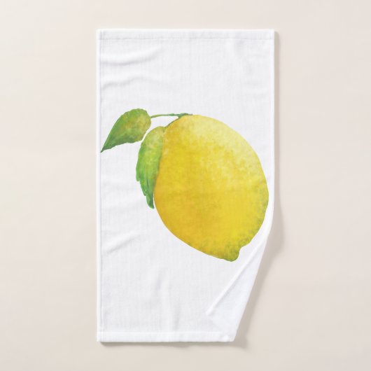 Lemon Aquarellmalerei Badhandtuch Set (Handtuch)