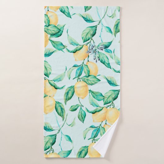 Lemon Aquarellmuster Badehandtuch (Badehandtuch)