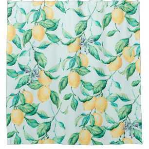 Lemon Aquarellmuster Duschvorhang