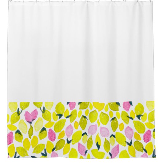 Lemon-Aquarellmuster Duschvorhang (Vorderseite)