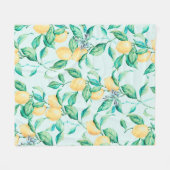 Lemon Aquarellmuster Fleecedecke (Vorderseite (Horizontal))