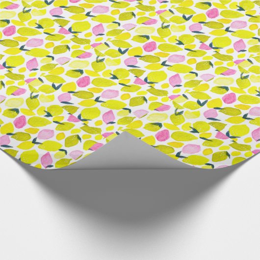 Lemon-Aquarellmuster Geschenkpapier (Ecke)
