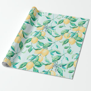 Lemon Aquarellmuster Geschenkpapier