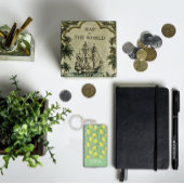 Lemon Aquarellmuster individuelle Name gelb grün Schlüsselanhänger