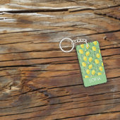 Lemon Aquarellmuster individuelle Name gelb grün Schlüsselanhänger
