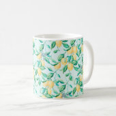 Lemon Aquarellmuster Kaffeetasse (VorderseiteRechts)