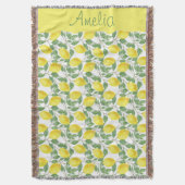 Lemon Aquarellmuster niedlicher Mädchenname Decke (Vorderseite Vertikal)