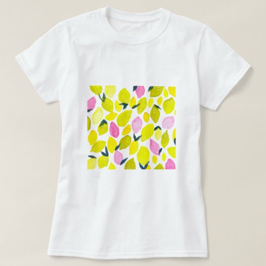 Lemon-Aquarellmuster T-Shirt (Design vorne)
