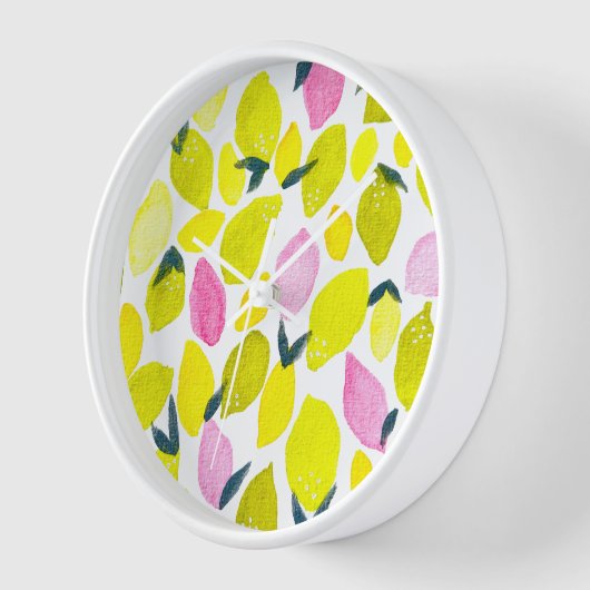 Lemon-Aquarellmuster Uhr (Winkel)
