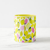 Lemon-Aquarellmuster Zweifarbige Tasse (Mittel)
