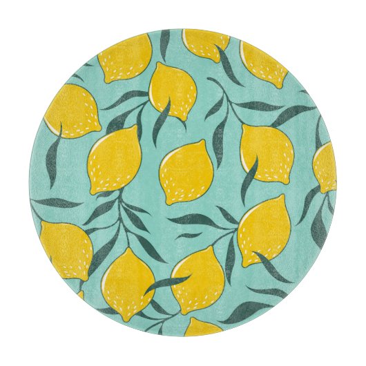Lemon Art Fashion Abstrakt Nahtlos Schneidebrett (Vorderseite)