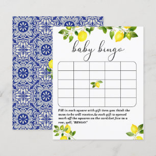 Lemon Ast und blaues Mosaik Babydusche Bingo Gam