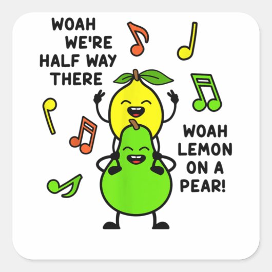 Lemon auf einem braunen Feinschmecker Lyric meme Quadratischer Aufkleber (Vorderseite)