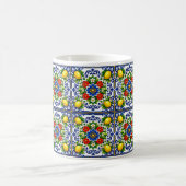 🍋 Lemon Azul Bloom — Mediterrane Azulejo Kaffeetasse (Mittel)