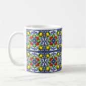 🍋 Lemon Azul Bloom — Mediterrane Azulejo Kaffeetasse (Links)