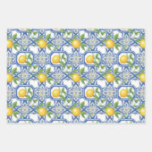 Lemon Azulejo Tiles Pattern Geschenkpapier Set (Vorderseite 2)