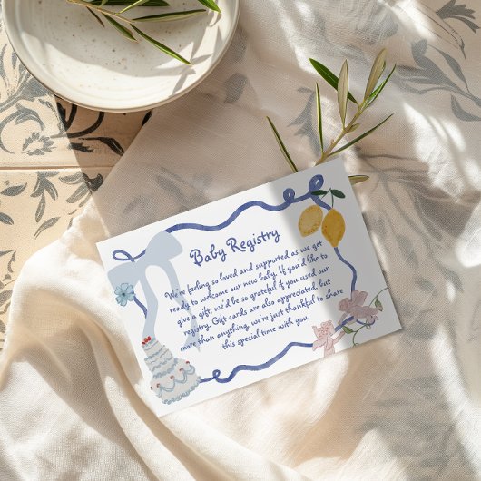 Lemon Baby Boy Registrierungsdetails Begleitkarte