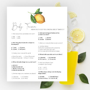 Lemon Baby Dusche Baby Trivia Game