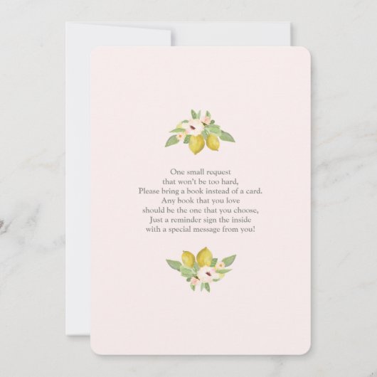 Lemon Baby Dusche Einladung (Rückseite)