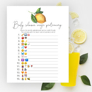 Lemon Baby Dusche Emoji Bilderspiel