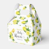Lemon Baby Dusche Niedlich Citrus Botanical Custom Geschenkschachtel (Rückseite)
