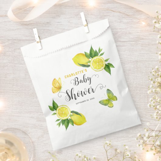 Lemon Baby Dusche Niedlich Citrus Personalisiertes Geschenktütchen (Ausgeschnitten)