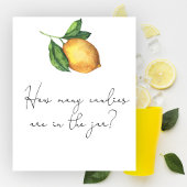 Lemon Baby Dusche Rate wie viele Bonbons Poster