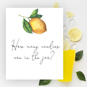 Lemon Baby Dusche Rate wie viele Bonbons Poster