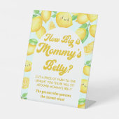 Lemon Baby Dusche Wie groß ist ihr Mama-Spiel Sockelschild (Vorderseite)