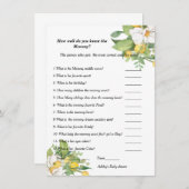 Lemon Baby Dusche Wie gut kennen Sie die Mami? Einladung (Vorne/Hinten)