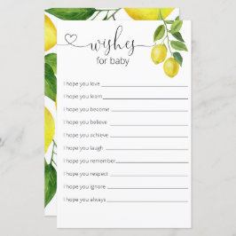 Lemon Baby Dusche Wünsche für Baby