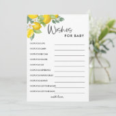 Lemon Baby Dusche Wünsche für Baby Einladung (Stehend Vorderseite)