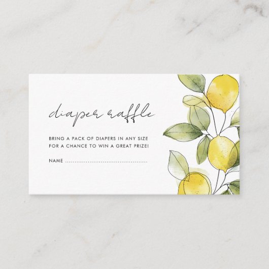 Lemon Baby Duwer Diaper Raffle Begleitkarte (Vorderseite)