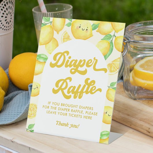 Lemon Baby Duwer Diaper Raffle Sockelschild