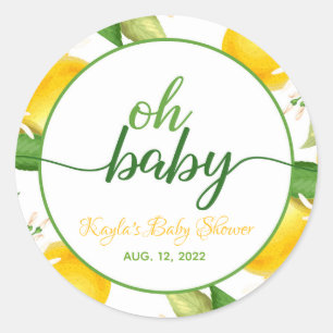 Lemon Baby Shooter Round Sticker - Oh Baby - Custo