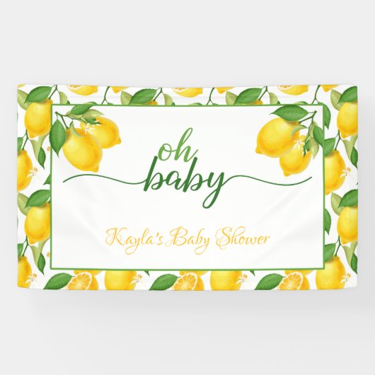 Lemon Baby Showbanner - Oh Baby Banner (Horizontal)