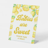 Lemon Baby Shower Babys sind süße Gefälligkeit Sockelschild (Vorderseite)
